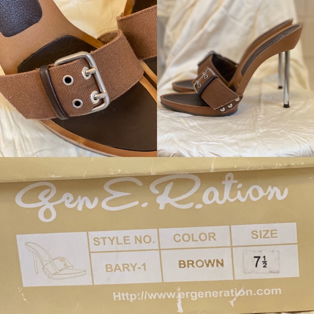 New GEN E.R. ATION Brand Brown Spiked Heels